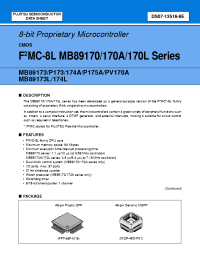 Datasheet MB89P175A manufacturer Fujitsu